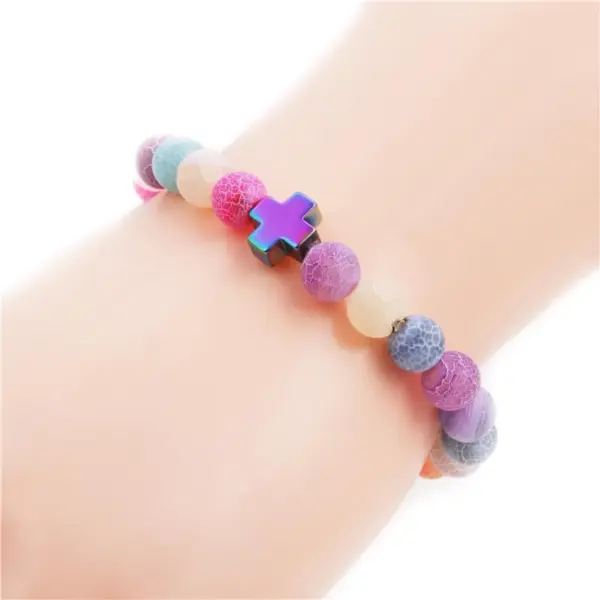 Wholesale Classic Style Cross Agate Bracelets In Bulk