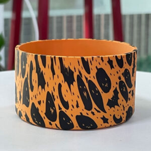 Halloween ghost pumpkin yellow cup holder