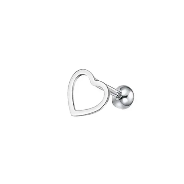 Wholesale Fashion Heart Shape Stainless Steel Plating Ear Studs 1 Piece