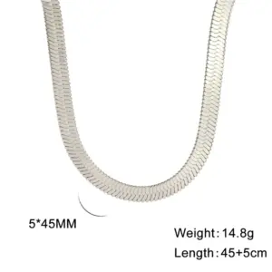 5mm Snake Bones Chain-Steel Color / 50+5cm