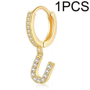 Single Alphabet Letter Earrings U