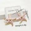 304 Stainless Steel Starfish Ion Plating (IP) Golden Plated Lady Waterproof Non Tarnish Gold Ear Studs