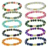 Retro Classic Style Round Natural Stone Beaded Chain Bracelets In Bulk
