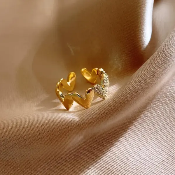 Heart Shape Copper Elegant Simple Style Open Rings Rings