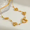 Wholesale 304 Stainless Steel Vacuum Electroplating (In Furnace) Plated 18K Real Gold Love Heart Necklace/Bracelet/Earrings
