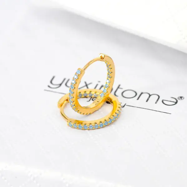 Wholesale Fashion Geometric Copper Artificial Gemstones Earrings