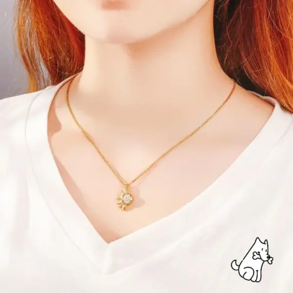 Wholesale Jewelry Classic Style Sun Moon Copper Zircon Pendant Necklace