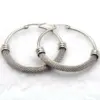 Real Gold Plated 18K Gold Grid 304 Stainless Steel Titanium Steel Fashion Waterproof Non Tarnish Hoop Earrings