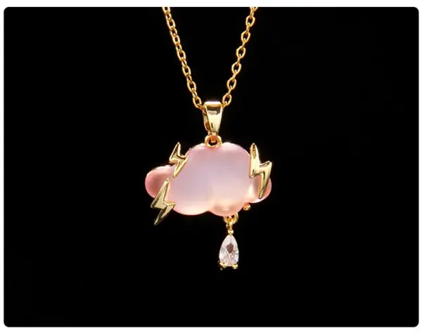 Wholesale Simple Style Clouds Copper Gold Plated Pendant Necklace In Bulk