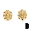 Wholesale 1 Pair Ethnic Style Virgin Mary Oval Plating Inlay Copper Zircon 18k Gold Plated Ear Studs
