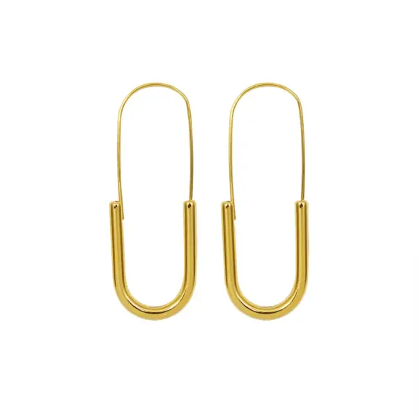 Wholesale PVD Coated Real Gold Plated 18K Gold Geometric 304 Stainless Steel Fashion Waterproof Non Tarnish Earrings