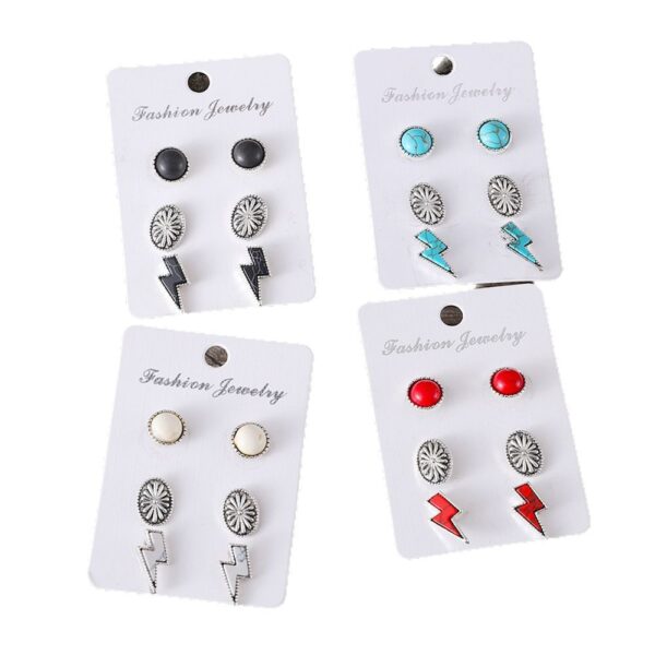 oly-2550df473c38d2b27bb997eff748068a Wholesale Western Bohemian Lightning Turquoise Inlaid Pumpkin Flower Earrings