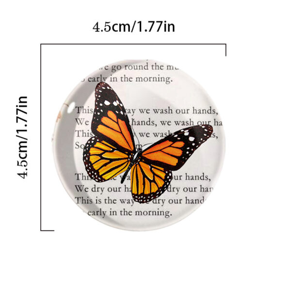 oly-255162de02a924c8c6660ff6c76675ac Wholesale Cross-border dropshipping butterfly series round crystal glass refrigerator magnet set, cute animal decorative stationery soft magnetic stickers