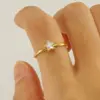 PVD Coated 18K Gold Plated Star Stainless Steel Simple Style Korean Style Waterproof Non Tarnish Open Rings