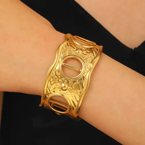 Wholesale Casual Simple Style Streetwear Geometric 304 Stainless Steel Bangle In Bulk