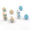 Wholesale Christmas Snowflake Wood Beads 16MM Colorful Printed Beads