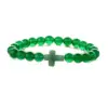 Wholesale Retro Cross Round Beaded Natural Stone Bracelets
