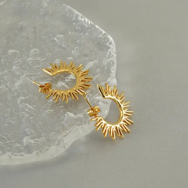 Wholesale 1 Pair Elegant Solid Color Plating Stainless Steel Titanium Steel 18K Gold Plated Ear Studs
