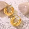 PVD Coated Real Gold Plated 18K Gold U Shape 304 Stainless Steel Fashion Waterproof Non Tarnish Earrings