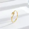 Wholesale Vacuum Plating PVD Coated Real Gold Plated 18K Gold Geometric 304 Stainless Steel Simple Style Waterproof Non Tarnish Rings