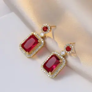 E0088 Red Bottle Earrings--