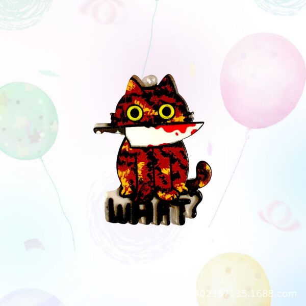 Wholesale Halloween Cat and Puppy Acrylic Keychain Accessories