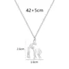 Wholesale Jewelry French Style Simple Style A Family Of Three 304 Stainless Steel Hollow Out Stainless Steel Necklaces