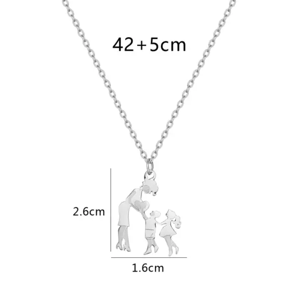 Wholesale Jewelry French Style Simple Style A Family Of Three 304 Stainless Steel Hollow Out Stainless Steel Necklaces