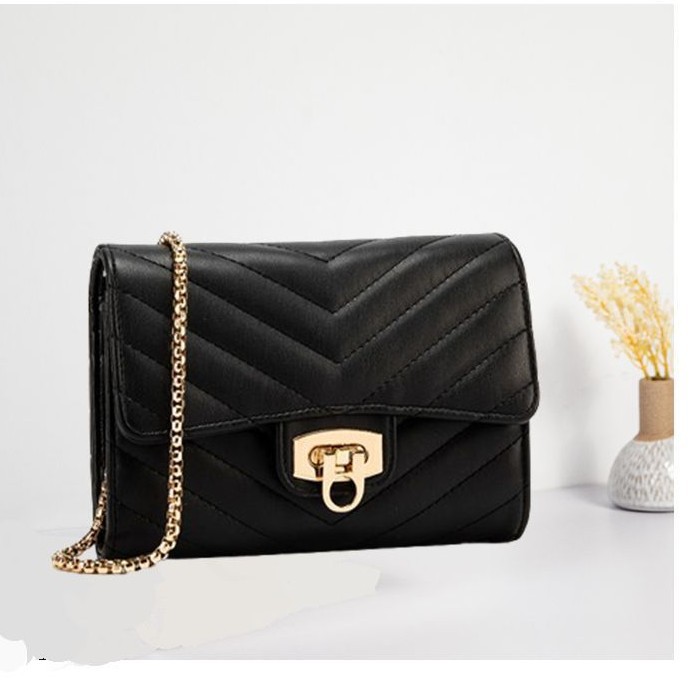 Wholesale Fashion V Embroidery Small Square Bag 2025 New Trendy All-match Lock Chain Bag Women's High-end rtable Crossbody Bag