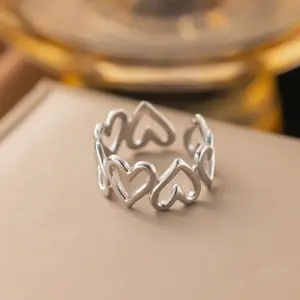 8 [AF21] Positive and Negative Love Ring / Steel Color