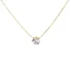 Wholesale Jewelry Elegant Wedding Simple Style Geometric Titanium Steel Zircon Inlay Pendant Necklace