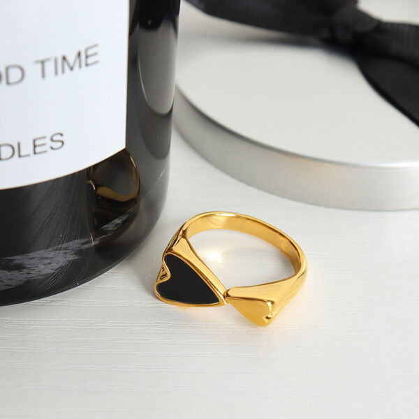 oly-256bc43f86a61374e4694c8cde2dabe7 Wholesale Electroplated 18K Gold Heart-to-Heart Ring Women's Ins Style Simple Fashion Double Love Korean Creative Finger Ring Ring