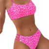 oly-256f2dad1a1e8c8f58640c19c3d787cf Wholesale Sexy Strap Neck Tube Top Split Bikini suit Leopard int Swimsuit