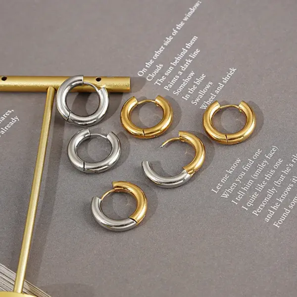 Ins Style Geometric Titanium Steel Plating No Inlaid Earrings