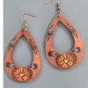 Wholesale Advanced New Printed Wooden Cactus Earrings Creative Water Drops Hollow Flower Earrings Amazon AliExpress