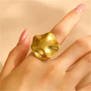 05 18K Real Gold round A- 703 / Adjustable Opening / 1 Piece