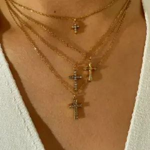 Main Picture round Short Less Diamond Wide round Long Cross Four-Piece Set / One Size / N0258