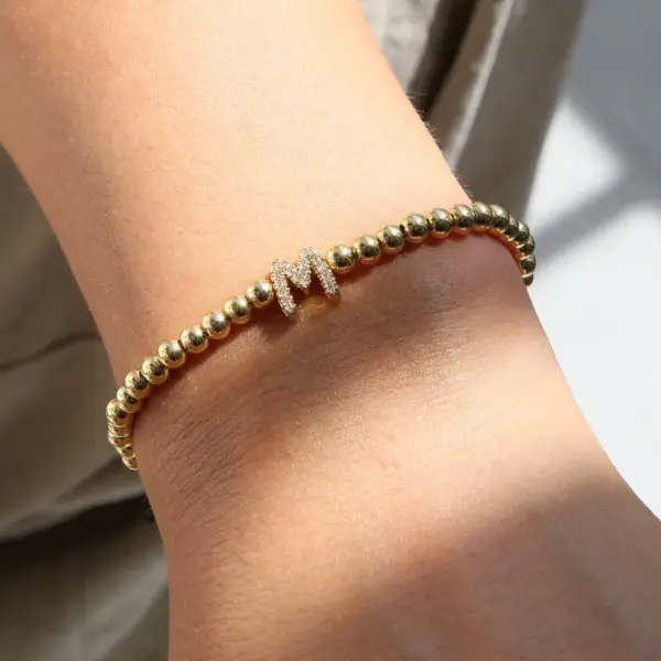 Brass Plating Letter Bracelets