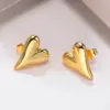 Wholesale PVD Coated Gold Plated Heart Shape 201 Stainless Steel Casual Simple Style Waterproof Non Tarnish 304 Stainless Steel Ear Studs