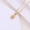 Wholesale Simple Style Letter Copper 18k Gold Plated White Gold Plated Pendant Necklace In Bulk