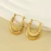 Wholesale PVD Coated 18K Gold Plated U Shape 304 Stainless Steel Simple Style Waterproof Non Tarnish Hoop Earrings