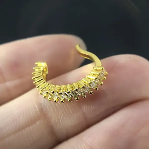 Wholesale 1 Piece Simple Style Solid Color Plating Inlay Copper Zircon Ear Cuffs