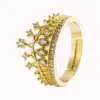 Wholesale Hip-hop Geometric Copper Micro-inlaid Zircon Crown Ring
