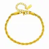 Wholesale PVD Coated 18K Gold Plated Twist 304 Stainless Steel Punk Waterproof Non Tarnish 304 Stainless Steel Bracelets