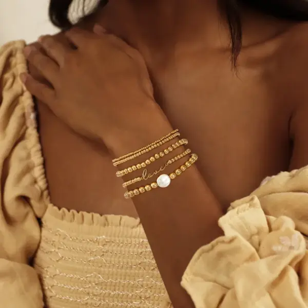 Wholesale Freshwater Pearl Copper Ethnic Style Bohemian Beaded Plating Love Bracelets