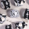 Wholesale Black and white ghost-themed Halloween beaded accessories with straight holes