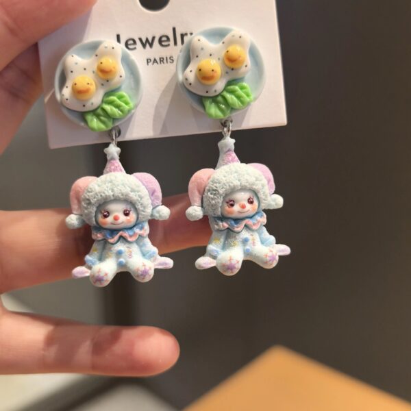 oly-25a154848d92dcb7dafb6309f9898ed6 Wholesale original cute circus doll 925 sier pin earrings tide play cute cartoon