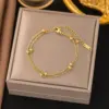 Wholesale PVD Coated Real Gold Plated 18K Gold Solid Color 304 Stainless Steel Sweet Waterproof Non Tarnish Bracelets Necklace