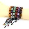 Wholesale Ethnic Style Square Natural Stone Braid Bracelets