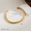 Wholesale Casual Classic Style Commute Solid Color 304 Stainless Steel 14K Gold Plated Bangle In Bulk